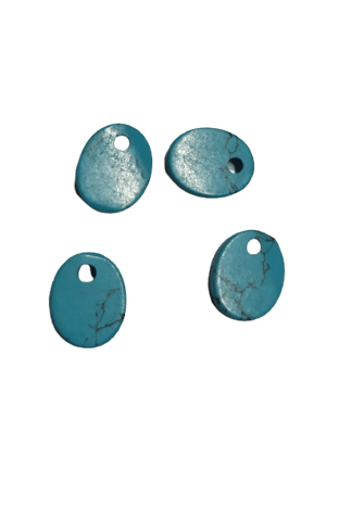 8*10mm Oval Flat Reconstituted Turquoise with Hole on Top
