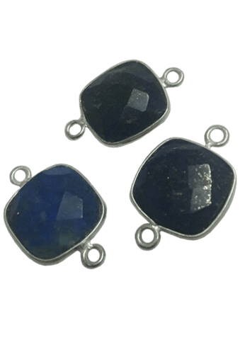 Sterling Silver Square Lapis Connector