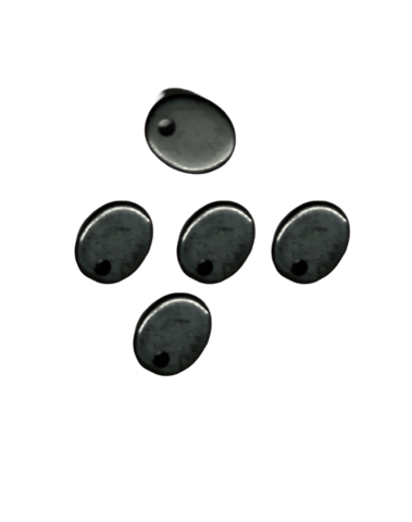 8*10mm Flat Oval Black Onyx with Hole on Top
