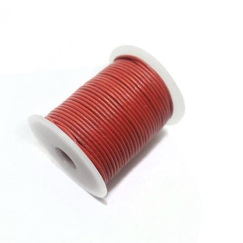 Jewellery Making Leather Cord 2mm Red-25 Mtr