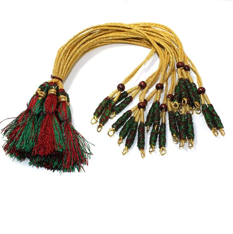 12 Pcs Zari Backrope Necklace Dori With Lock
