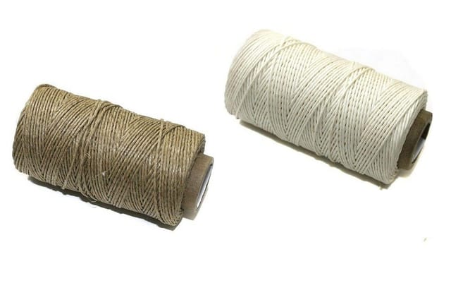 2 Spools Hemp Twine Cord Natural and White 1mm Combo