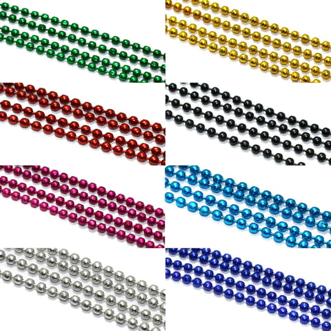 Metal Ball Chains Assorted 8 Colors [5 Mtr Each]