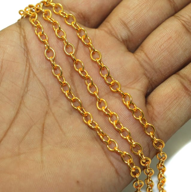 1 Mtr Rose Gold Metal Chain, Link size 5mm