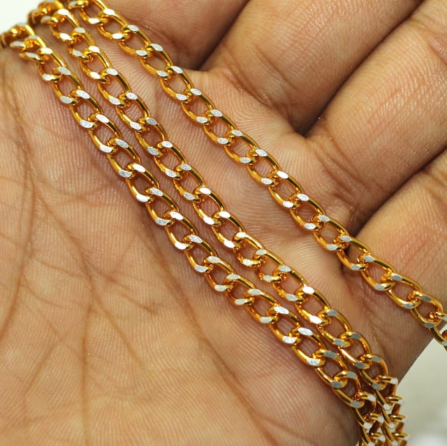 1 Mtr Rose Gold Aluminium Chain, Link Size 7x4mm