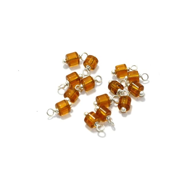 100 Pcs, 4mm Glass Loreal Beads Topaz Silver Plated