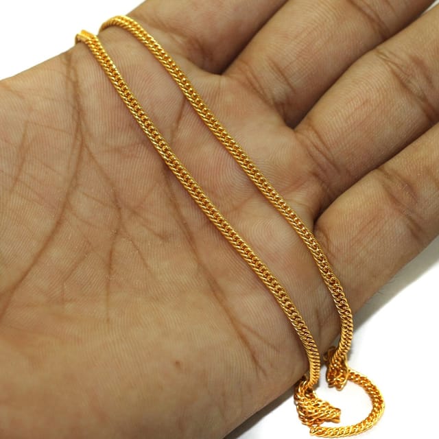 1 Mtr Gold Plated Metal Chain, Link Size 4mm