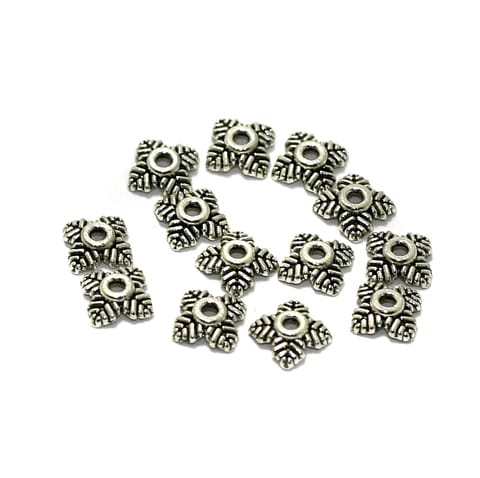 200 Pcs German Silver Beads Caps 5mm