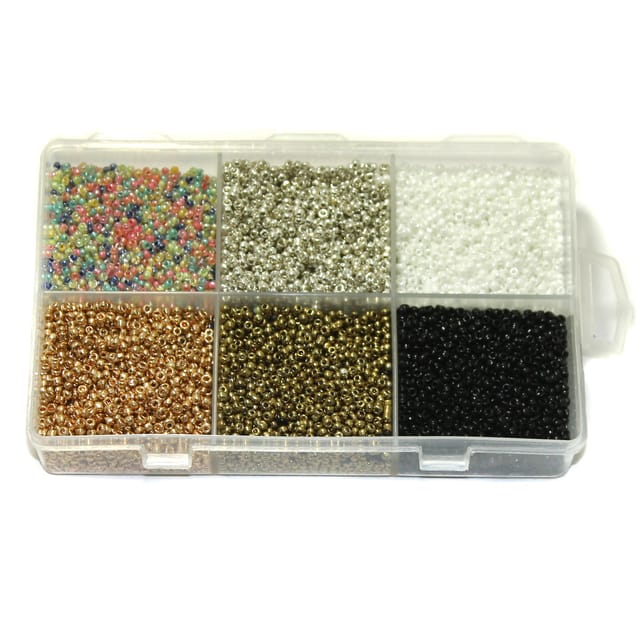 Opaque Glass Seed Beads DIY Kit for Jewellery Making, Beading, Embroidery and Art and Crafts, Size 11/0 (2mm)