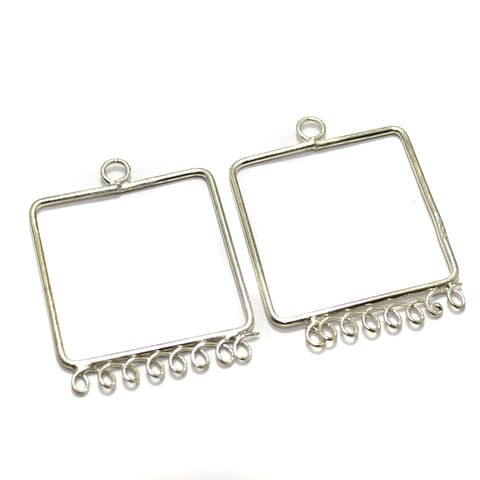 2 Pairs Brass Earrings Components Square 1.25 Inch