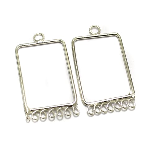 2 Pairs Brass Earrings Components Rectangle 1.5 Inch