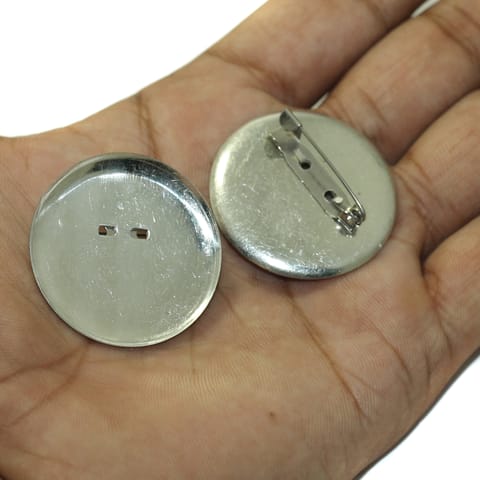 Brooch Pin Base Fittings Silver 36 mm