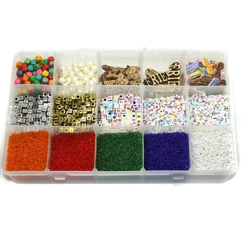 Alphabets Beads, Friends Beads, Seed Beads and Wooden Beads DIY Kit