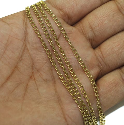 5 Mtrs Metal Chain Golden, Link Size 3X2mm
