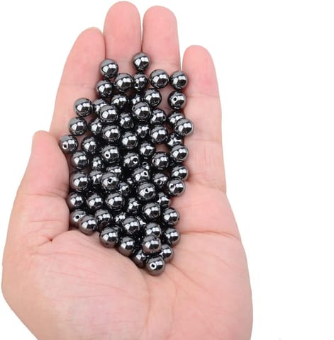 1 Strand, 8mm Magnetic Hematite Round Beads