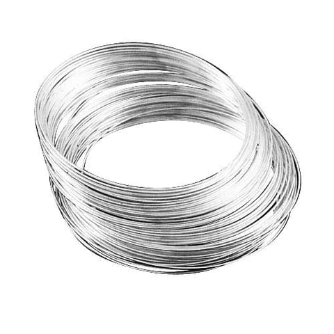 100 Rows. Silver Finish Memory Wire For Kids Bracelets Size 2.0