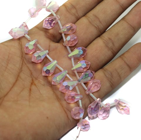25 Pcs, 15x9mm Glass Crystal Beads Drop