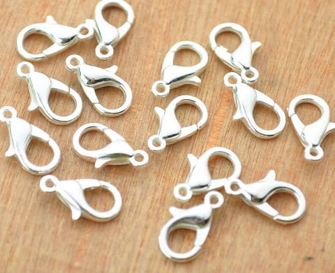 10 Pcs, 20mm Silver Finish Lobster Clasps