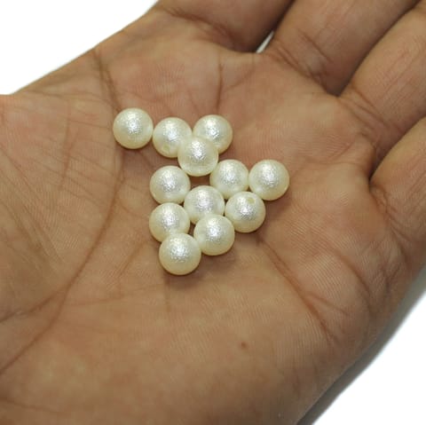 100 Pcs, 8mm Acrylic Pearl Round Beads White