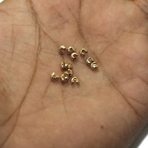 50 Pcs, 2mm Crimp Beads Cover Rose Gold