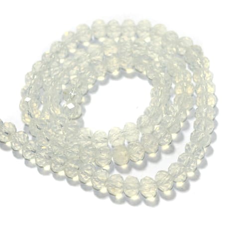 85 Pcs String, 6mm Glass Crystal Beads Clear Roundelle