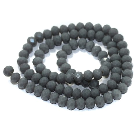 85 Pcs String, 6mm Glass Crystal Beads Grey Roundelle