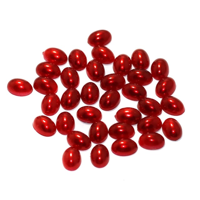 100 Gms  Acrylic Colored Pearl Cabochons Stone 8 mm