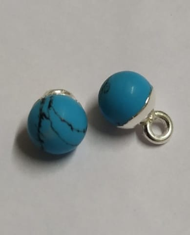 6mm Turquoise Bead with 925 Sterling Silver Loop