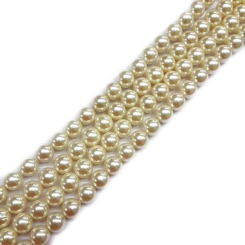 10mm, 2 strands, AAA Quality Shell Pearls, 16 inches, 40+ Beads In Each Strand