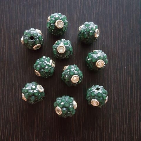 10pcs, Dark Green, Takkar bead Spacers, 15mm