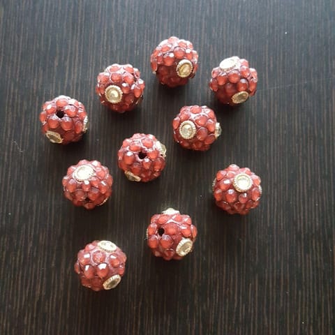 10pcs, Dark Red, Takkar bead Spacers, 15mm