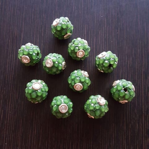 10pcs, Green, Takkar bead Spacers, 15mm