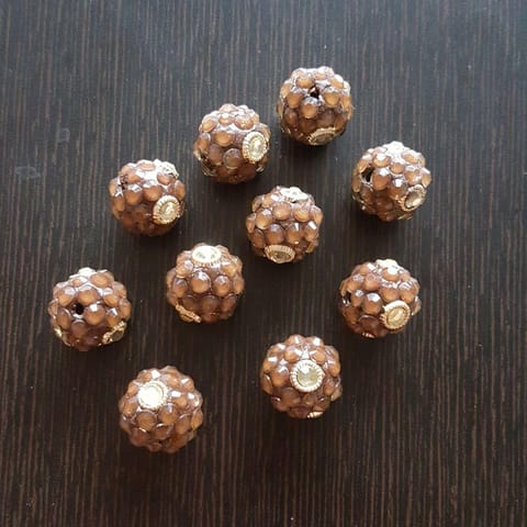 10pcs, Brown, Takkar bead Spacers, 15mm