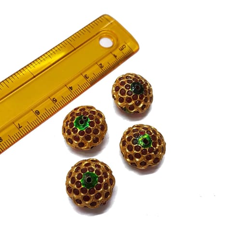2pcs, 13x20mm, Jadau Beads