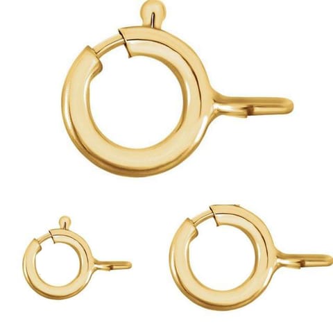 10 Pcs Combo (16,12,9mm) Korean Golden Brass Spring Ring Clasps