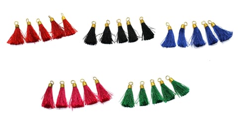 50 Pcs, 1 Inch Cotton Thread Tassels Assorted Colors Combo