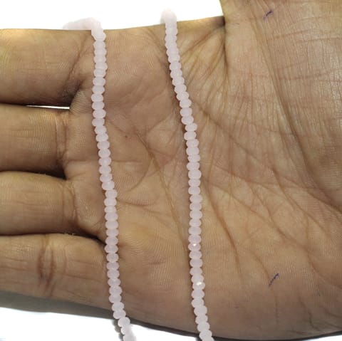 Crystal Rondelle Faceted 2mm 195+Beads 1String Baby Pink