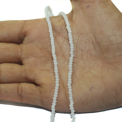 Crystal Rondelle Faceted 2mm 195+Beads 1String White