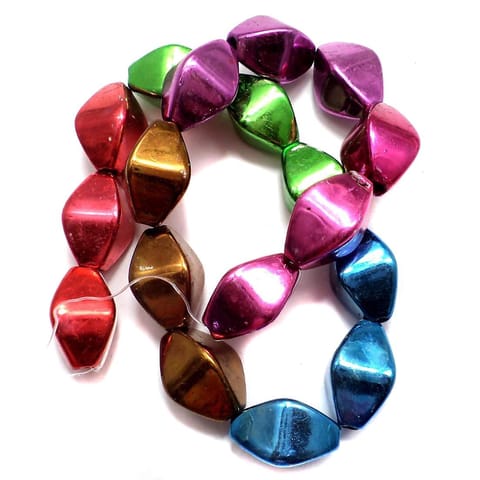5 Strings Metallic CC Diamond Beads Assorted 16x10 mm