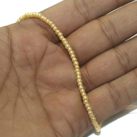 139+ Glass Pearl Round Beads Ivory 2 mm
