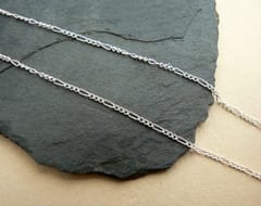 92.5 Sterling Silver 2mm Figaro Chains 45 cms