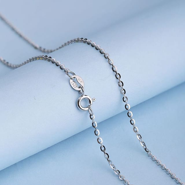 92.5 Sterling Silver Flat Link Chain-45 Cms