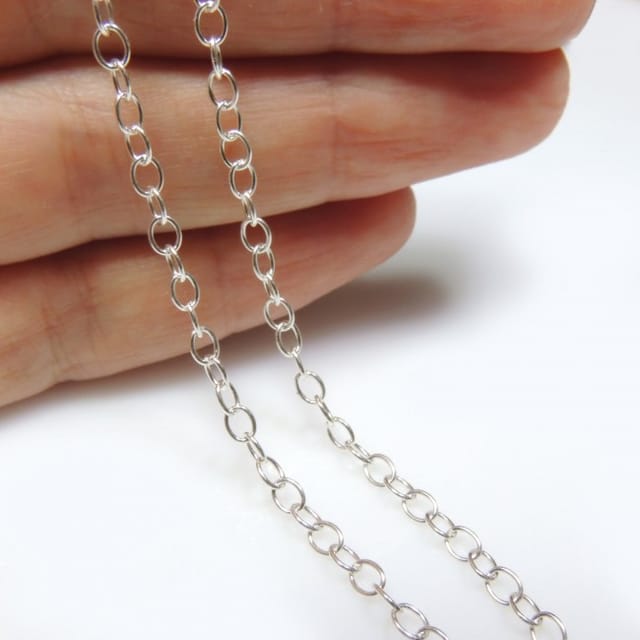 92.5 Sterling Silver Oval Link Chain-45 Cms