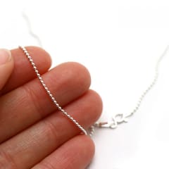 92.5 Sterling Silver 1.2mm Faceted Ball Chain - 45 cms