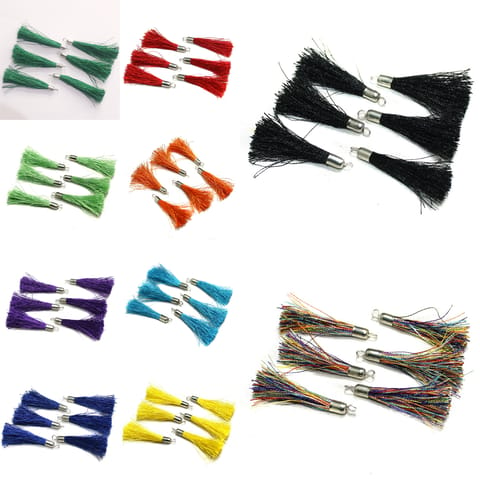 100 Pcs, 2 Inch Silk Thread Tassels Assorted Colors Combo
