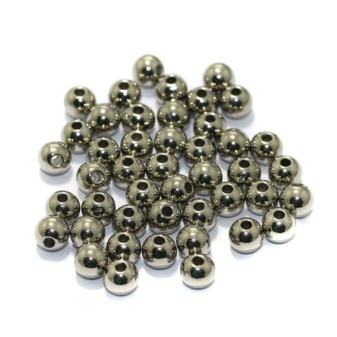 200 Pcs, 6mm Acrylic CCB Round Beads Silver