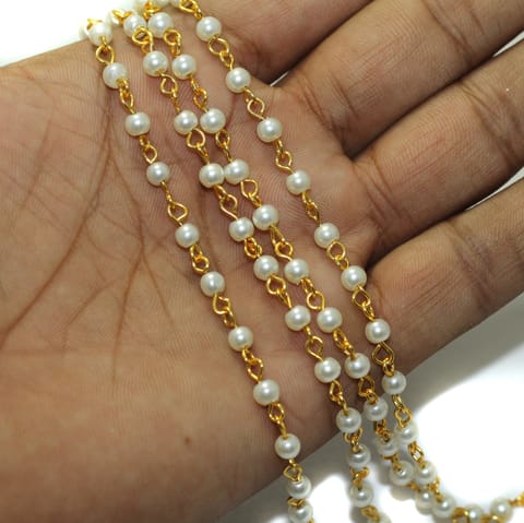 4mm Glass Pearl Beaded Chain