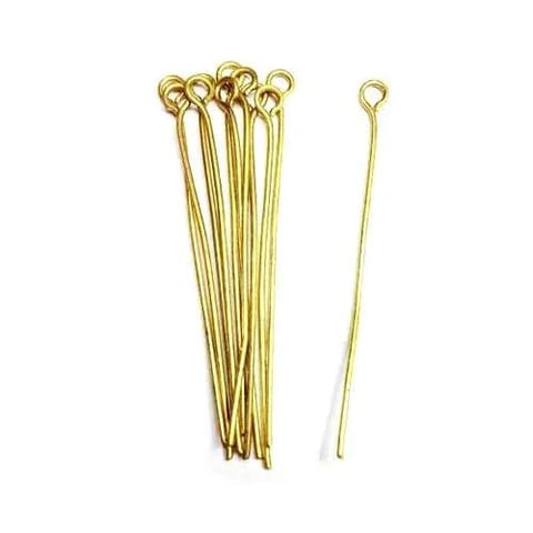 100 Pcs, 2 Inch Brass Eye Pins Golden For Jewellery Making