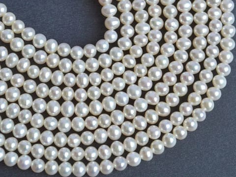 1 String, 2mm Acrylic Japanese Pearls Beads White