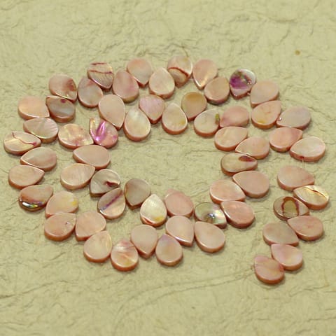 15x10mm Flat Drop Side Hole Shell Beads Peach 1 String